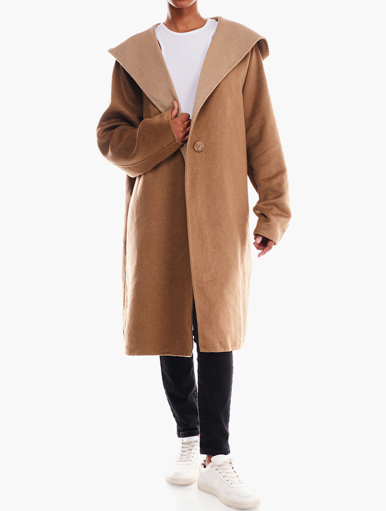 MyRunway | Shop Woolworths Camel Classic Melton Coat for Women